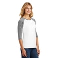 thumbnail image 4 of District Made Ladies Perfect Tri 3/4 Sleeve Raglan-M (Grey Frost/ White), 4 of 6