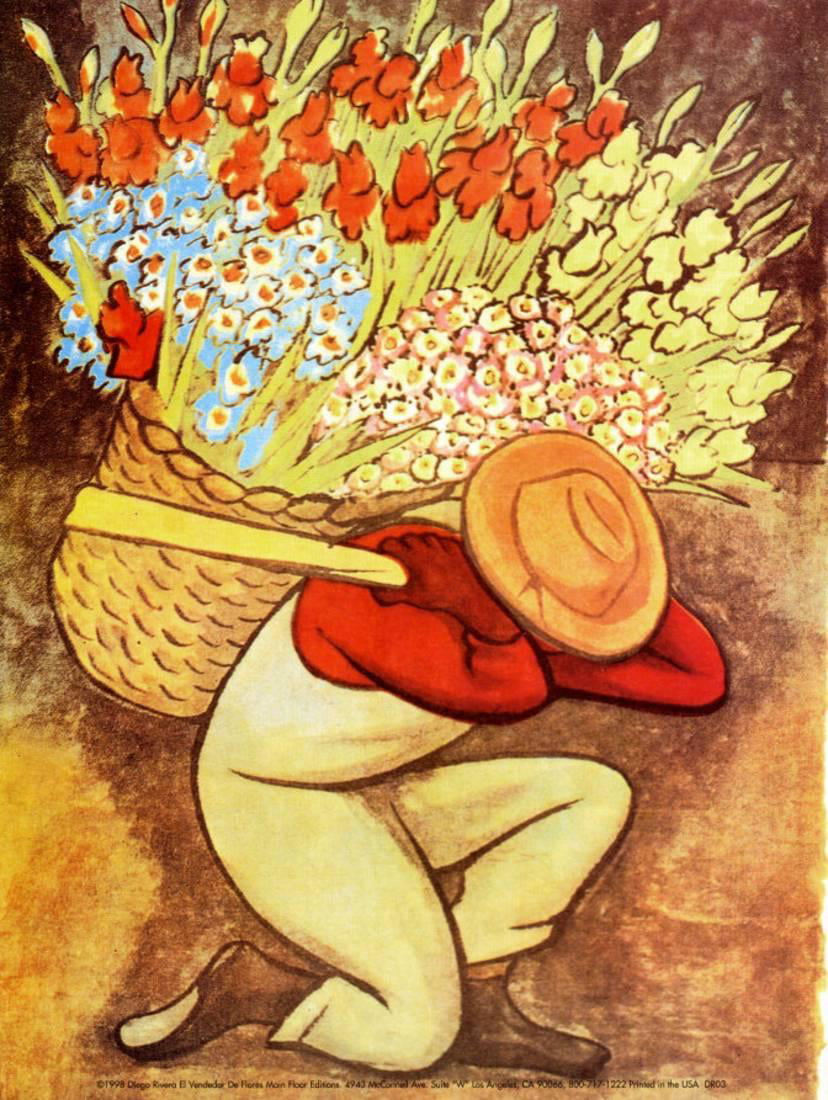 El Vendedora De Flores Art Print By Diego Rivera - 9x12 - Walmart.com