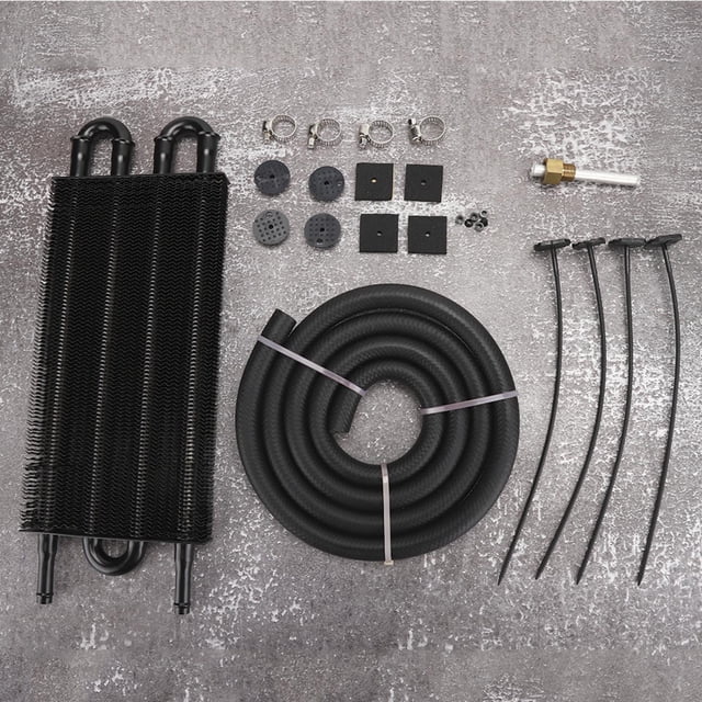 Universal Transmission Oil Cooler Radiator High Performance Aluminum Alloy Car Modified Parts for Automatic Vehicles 4 Row 8 Black