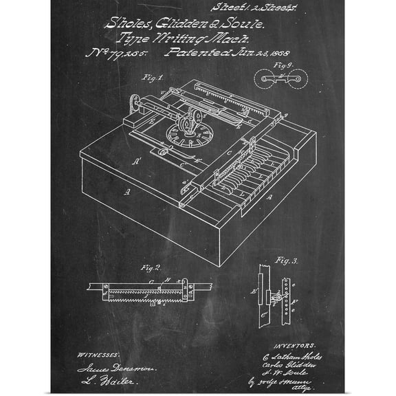 Great BIG Canvas | Rolled Cole Borders Poster Print entitled Typewriter