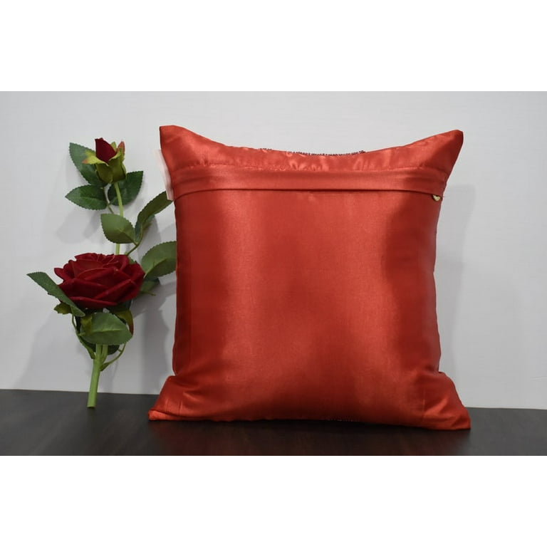 Red and discount silver throw pillows