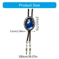 thumbnail image 3 of Mens Adjustable Braided Cord Bolotie Necktie with Oval Shape Stone Pendant Shirt Collar Chain Western Jewelry Necklace, 3 of 8