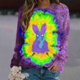 thumbnail image 2 of Fashion Women Easter Printed Round Neck Long Sleeve T-Shirt Printing Sweatshirt Blouse Tops, 2 of 5