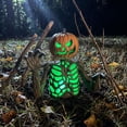 thumbnail image 4 of Hovilon Glow in The Dark Skeleton Pumpkin Half Body Statue, Lifelike Tree Bark Resin Groundbreaker Decor, Outdoor Yard Garden Spooky Prop for Halloween Party, Neon Green Luminous Holiday Ornament, 4 of 7