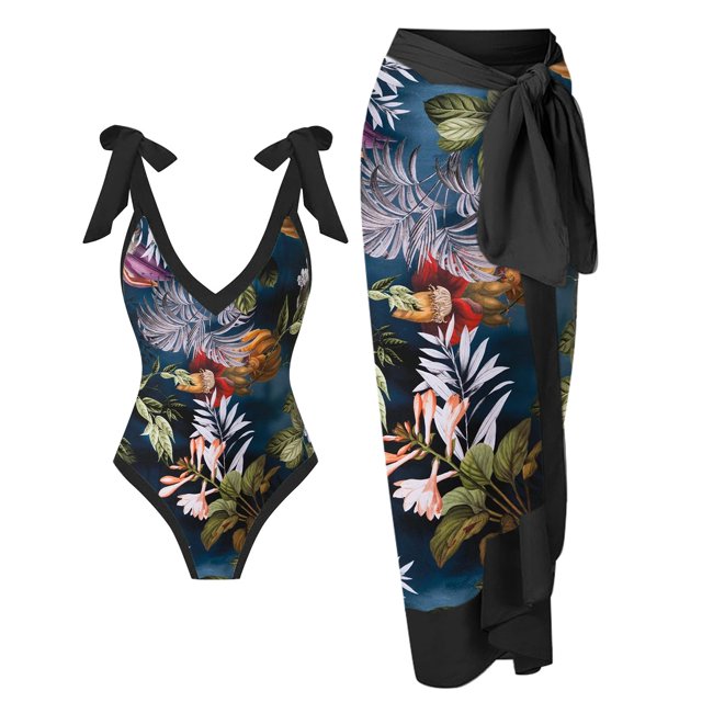 Gibobby Traje de baño de una pieza Bikini de talle para mujer Trajes de baño de dos piezas con realce sexy Traje de baño vintage Conjunto de bikini con e(Azul,G)