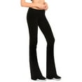 thumbnail image 5 of Gilbins Womens Fold Over Waistband Stretchy Cotton Blend Yoga Pants with A Wide Flare Leg 2 Pack, 5 of 7
