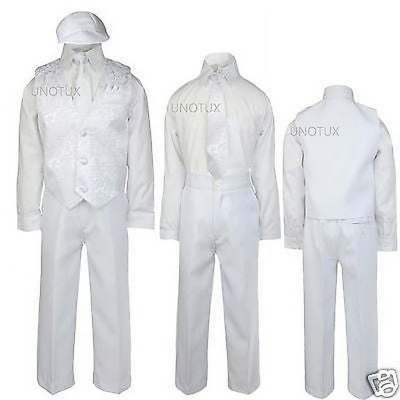New Baby Toddler Kid Child Boy Church Christening Baptism Tuxedo Suit S-7 White