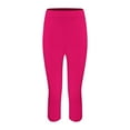 thumbnail image 5 of NANAIQ Women's Fashion Solid Color Casual Yoga Capri Leggings - High Waist Tummy Control Workout Pants for Gym, Yoga & Daily Wear | Soft Yoga Activewear Hot Pink M, 5 of 8