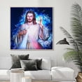thumbnail image 3 of Kit de pintura de diamante 5D Jesús, Padre celestial y religioso, bordado de cristal, punto de cruz, obra de arte decorativa de diamante redondo, 14x14 pulgadas, 3 of 5