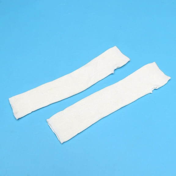 WRISTBIQUE Arm Warmer Oversleeves Cotton 1 Pair Forearm Guard White