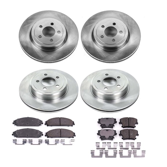 Ultimate Brakes Front and Rear Ceramic Brake Pad and Rotor Kit with Hardware WM81089
