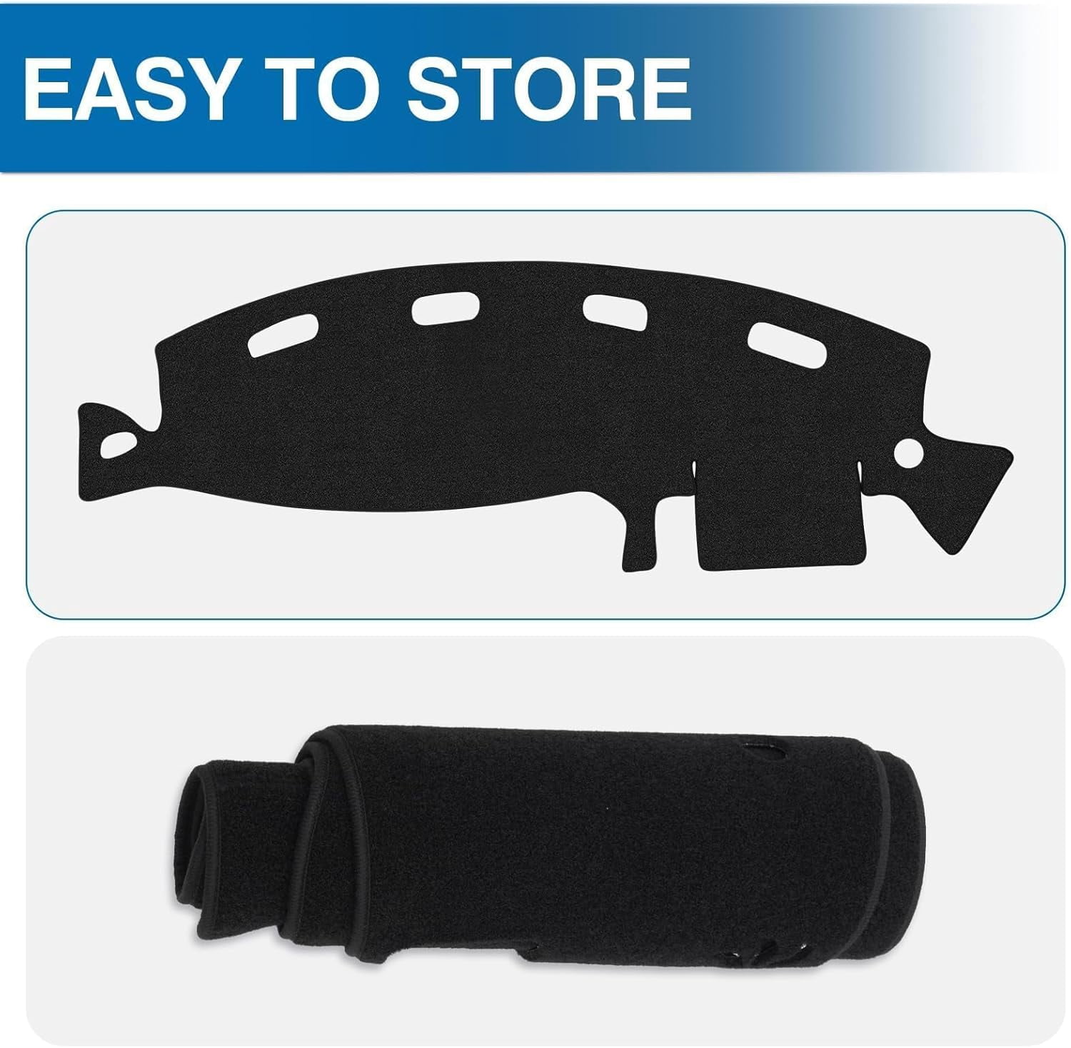 Canvcle Car Dash Cover for Dodge Ram 1500 2500 3500 1998 1999 2000 2001 Left Hand Driving Polyester Non-Slip Center Console Interior Accessories for Ram Pickup Sunshade No Glare Black