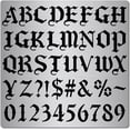 thumbnail image 1 of 6.3 Inch Metal Gothic Font Lettering Stencil Stainless Steel Old English Font Ancient Alphabet Number Template Runes Punctuation Stencils for Painting Wood Burning Engraving Crafts, 1 of 8