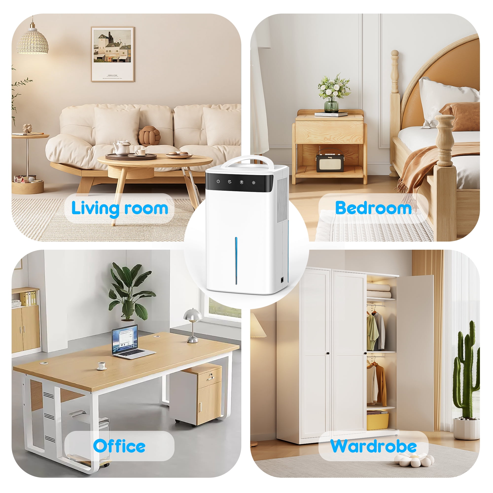 Aootek Dehumidifier,Small Dehumidifier for Home,LED Light,Automatic Defrosting,Ultra Quiet,Up to 1200 Sq ft