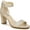 Light Gold Synthetic, variant on Womens Averly Faux Leather Open Toe Heels