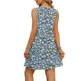 thumbnail image 4 of Weiqiqre Women Dresses Casual Trendy Floral Print V Neck Sleeveless Tank Dress Loose Beach Vacation Mini Vest Dress, 4 of 7