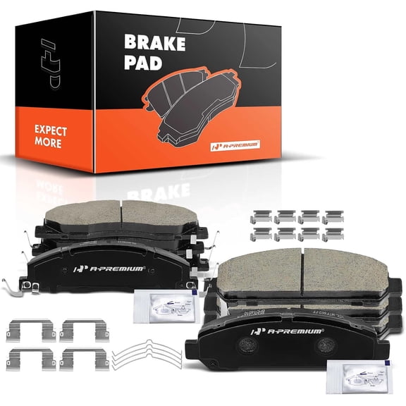 A-Premium Front and Rear Ceramic Brake Pads Set Compatible with Toyota Models - Venza 2009 2010 2011 2012 2013 2014 2015 2016, with Hardware, 8-Pack