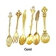 thumbnail image 3 of Naiovety 2020 6 uds bronce tallado ecológico pequeño té café cucharas comida tenedor cuchara para mezclar Mostrada oro Naiovety JJ6505-01, 3 of 6