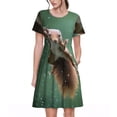 thumbnail image 1 of Vsdgher Écureuil pour Femmes Été 2025 Robes Midi Maxi Décontractées Légères Manches Courtes Col Rond Robe de Plage, 1 of 6