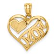 thumbnail image 1 of 14k Yellow Gold Mom and Heart In Heart Pendant, 1 of 4