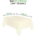 thumbnail image 2 of 54" x 72" Rectangle Disposable Plastic Table Covers Wipe Clean Party Table Cloth Covers (Beige), 2 of 7