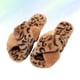 thumbnail image 2 of Pantuflas marrones con estampado de leopardo para mujer, suaves y cálidas, para otoño e invierno (talla 38-39), 2 of 7