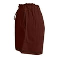 thumbnail image 6 of MIUOWANP Women's Elastic Waist Shorts Lace Waist Circumference Drawstring Waist Shorts Pleated Straight Leg Shorts Size S(4)Wine, 6 of 9
