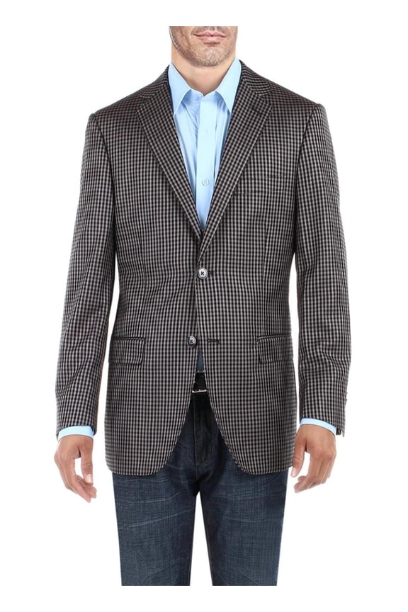 Mens Gray Modern Fit Blazer DTI DARYA TRADING BB Signature