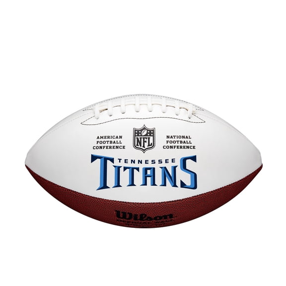 Tennessee Titans Wilson NFL Live Signature Autograph White Panel Football - Deflated