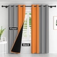 thumbnail image 2 of Lfeey Orange and Gray Blackout Curtains, Room Darkening Dark Curtains, 52x96 inches, 2 Panels, 2 of 6