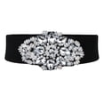 thumbnail image 1 of Cinturón corsé de cintura ancha con diamantes de imitación para mujer Blanco, 1 of 8