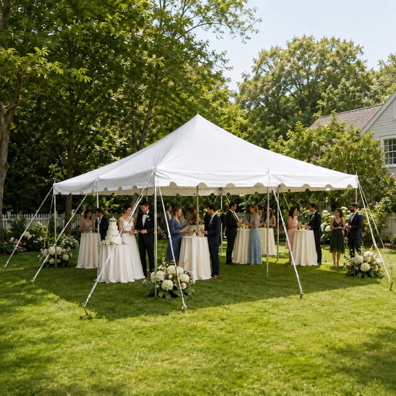 Party Tents Direct Weekender Pole Tent Party Canopy, 20x20 White