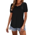thumbnail image 4 of OutfitShow Summer Square Neck Tops for Women Puff Short Sleeve Shirts Dressy Casual Tunic Blouses, 4 of 8