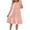 Pink, variant on Odeerbi Cotton Linen Dress for Women Fashion Summer Casual Round Neck Solid Color Short Sleeve Dress Olive Green