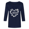 thumbnail image 4 of TaTaai St. Patrick's Day Women Fashion Printed 3/4 Sleeve Tops Casual Round Neck Loose Fit Blouses Soft Stretchy Breathable Spring Winter Daily Wear Gift, 4 of 4