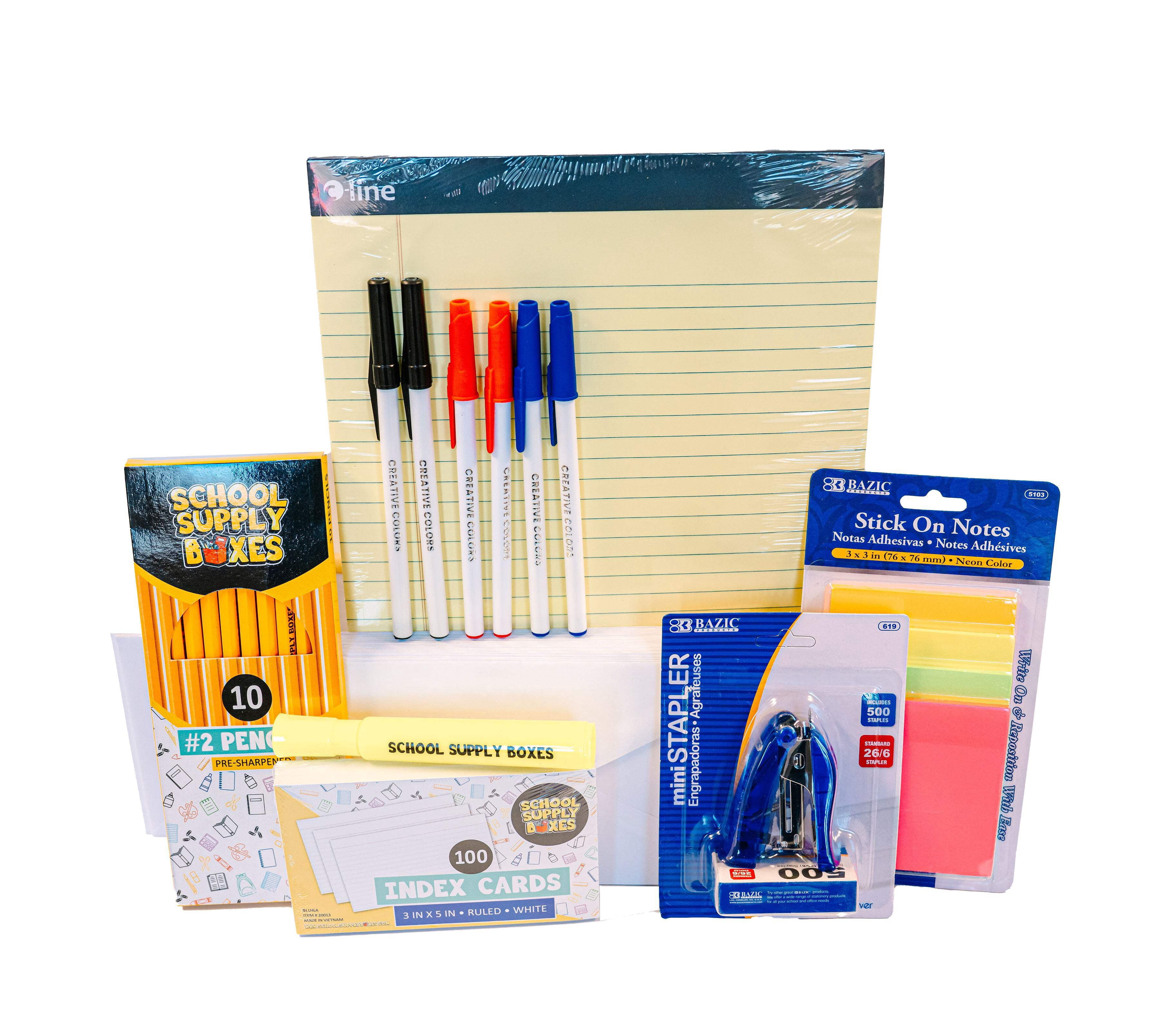 School Supply Boxes | Office Essentials Kit | Writing, Filing & Organization Supplies for Home, School, or Office