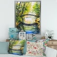 thumbnail image 3 of Designart 'Forest Park With Bridge Over Troubled Water' Lake House Framed Art Print, 3 of 4