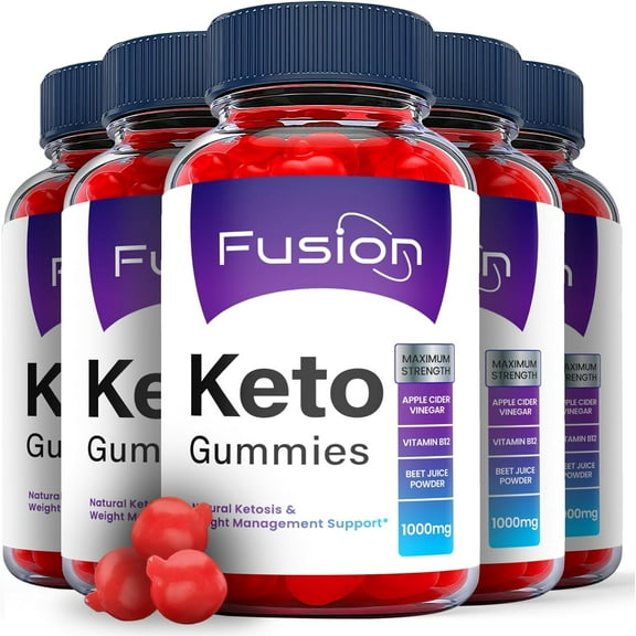 (5 Pack) Fusion Keto ACV Gummies -Apple Cider Vinegar Supplement for Weight Loss - Energy & Focus Boosting Dietary Supplements for Weight Management & Metabolism - Fat Burn - 300 Gummies