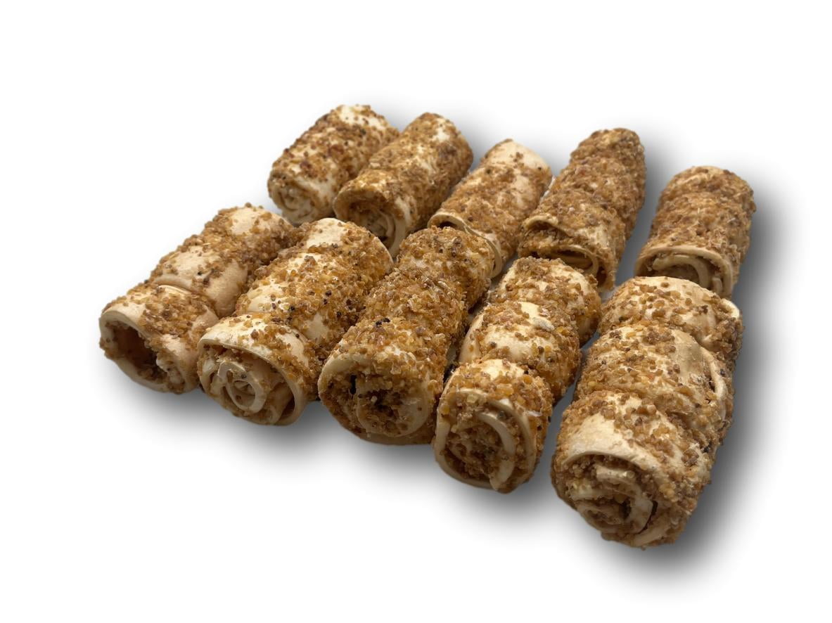 Top Dog Chews Mini Cheek Rolls 3 Bully Dusted - 10 Pack