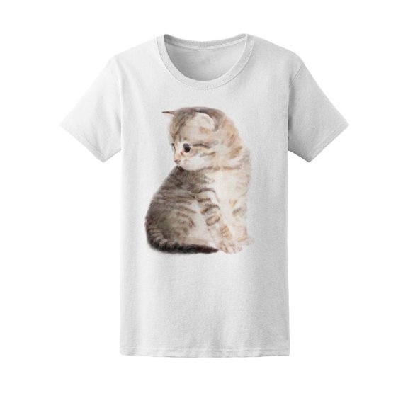 Fluffy Looking Kitten Tee Women's -Image byhutterstock
