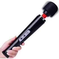 Happon Cordless Personal Wand Electric Massager, Rechargeable Handheld Back Massager Wand Massage with 10 Powerful Pulse Settings for Deep Muscles Pain Relief (Black)