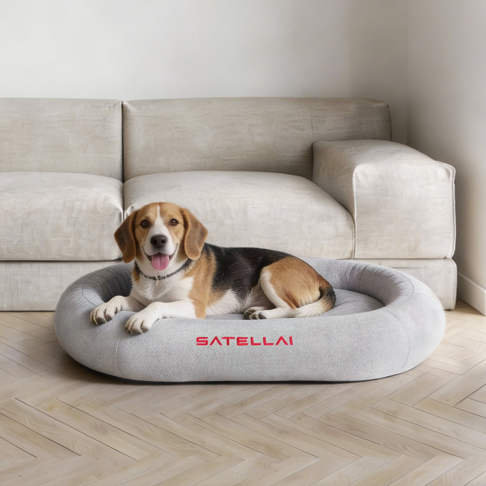 SATELLAI Orthopedic Dog Bed, Waterproof & Non-Slip, Easy to Wash, Bolstered Design for Large Dogs up to 50 lbs