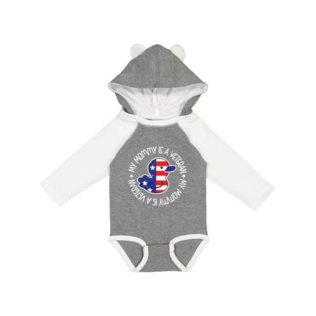 

Inktastic My Mommy Is A Veteran Gift Baby Boy or Baby Girl Long Sleeve Bodysuit