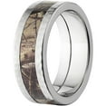 thumbnail image 2 of AP Men's Camo Stainless Steel Ring with Hammered Edges and Deluxe Comfort Fit, 2 of 3
