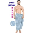 thumbnail image 2 of LA LEELA Men's Holiday Pareo Standard Swimsuits Elegant Vacation Sarong Swimwear Long Swim Beach Wrap One Size Palm Tree, Blue Vacation, 2 of 5