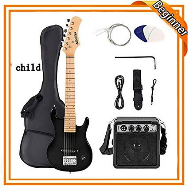 kontroversiel køretøj inden for LAGRIMA Child 30 Inch Electric Guitar Starter Kit with 5W Amp, Case and  Accessories Pack Beginner Starter Package (30, Black) - Walmart.com