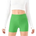 thumbnail image 5 of Girls High Waist Yoga Shorts, Tight Fit Workout Running Shorts for Kids, Breathable Quick Dry Dance Shorts and Athletic Leggings, Fitness Shorts for Age 5-14 Years Green 160, 5 of 6