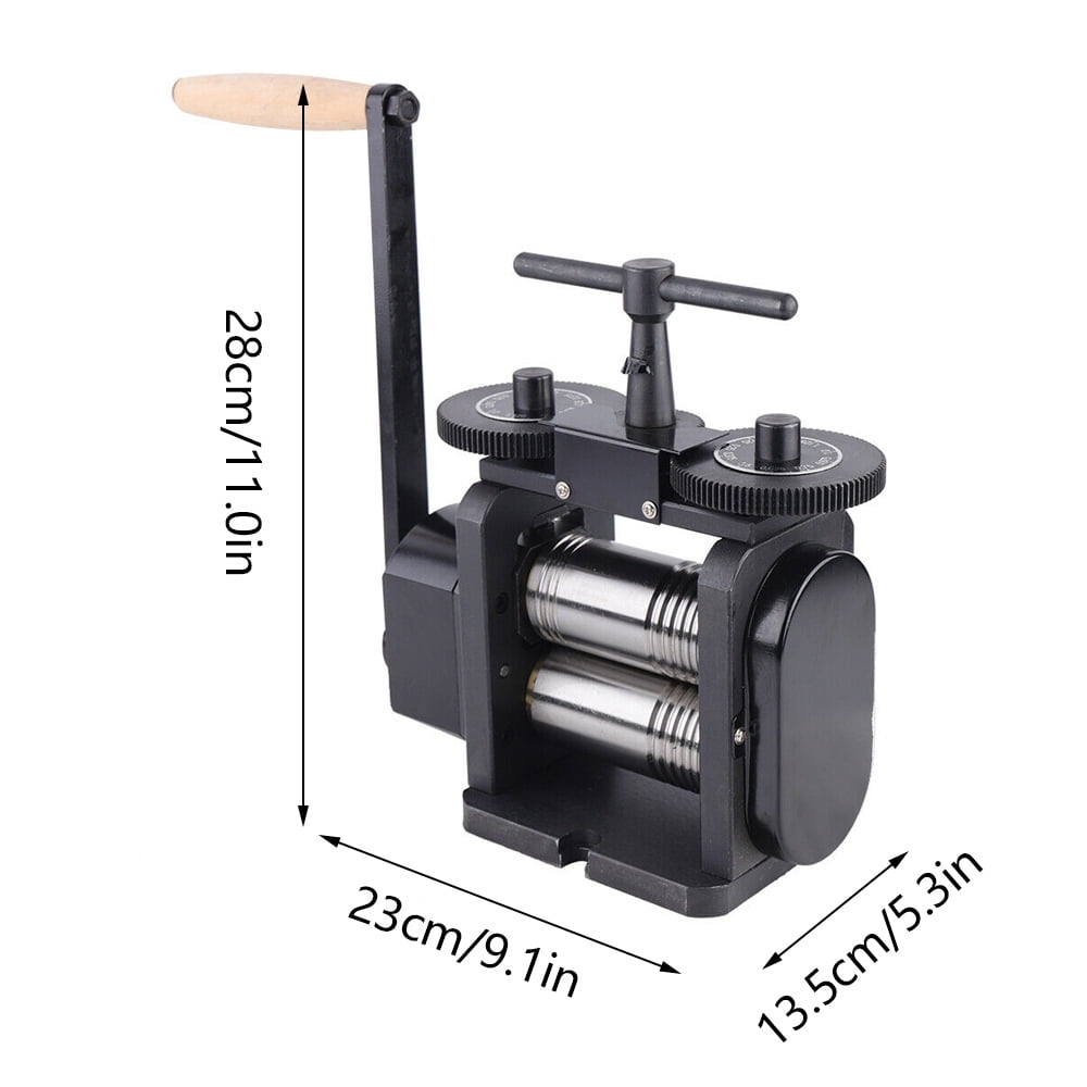 Miumaeov 110MM Manual Combination Rolling Mill Machine Jewelry DIY Press Tool Rolling Mills for Jewelry Making Metal Sheet Flat Pressing Gear Ratio: 4:1 Max Opening 4 MM
