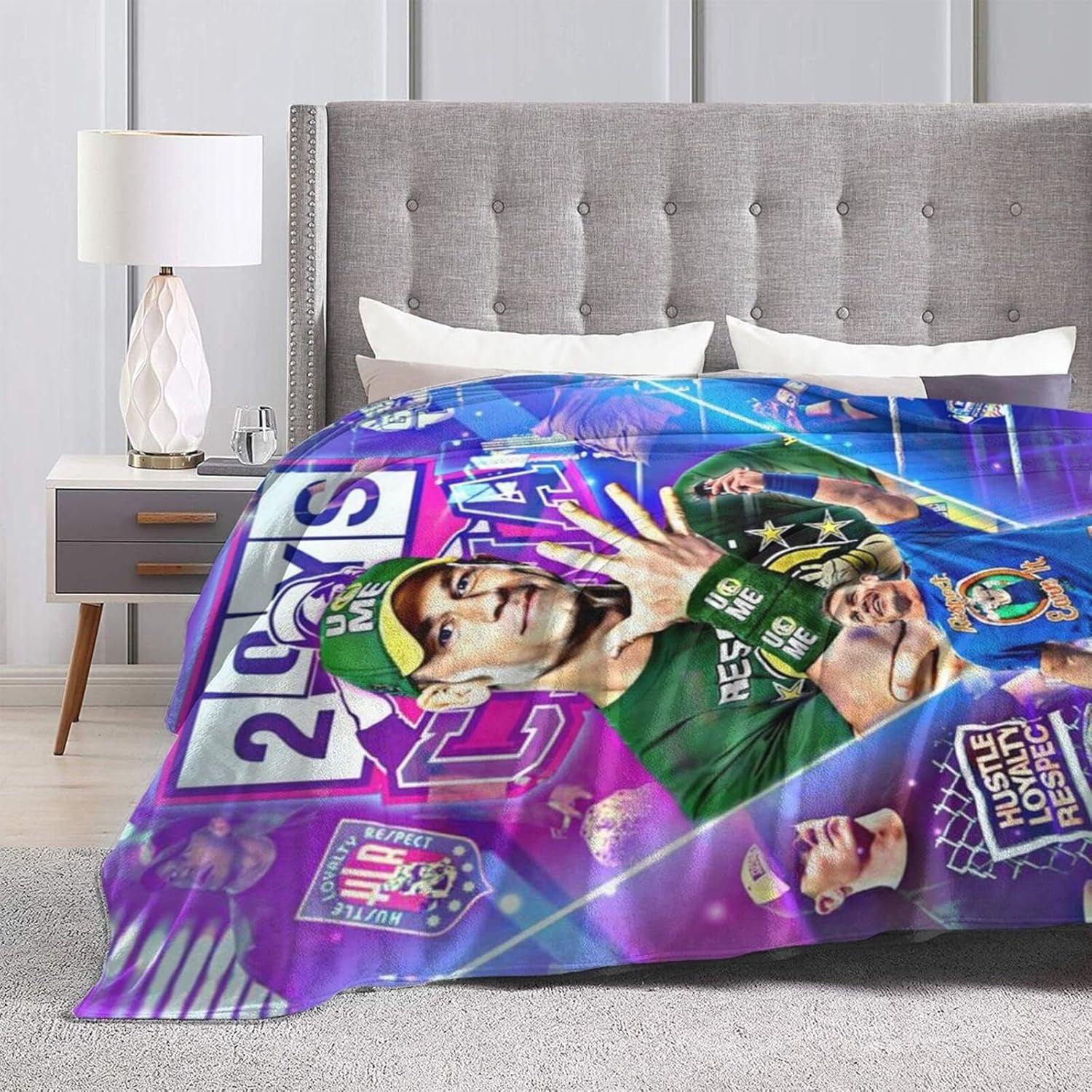 Ultra-Soft Anti-Pilling Lightweight Warm Blanket John Cena Blanket Cozy Blankets Decor for Couch Bed Sofa Bedroom Home 80x60 in