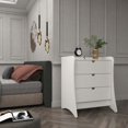thumbnail image 2 of Coney 3 Drawer Dresser for Bedroom, Closet and Nursery Room, Spacious Clothes Storage with Mid Century Modern Design and Curved Silhouettes, Bureau, White, 2 of 5